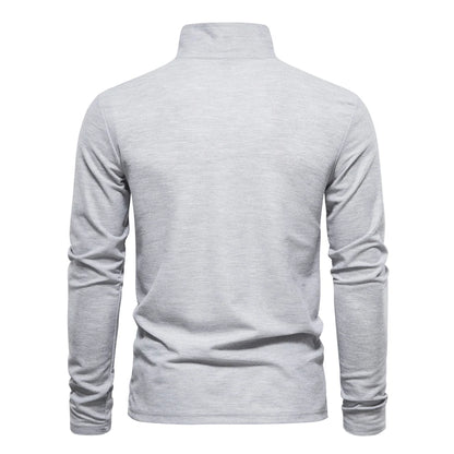 AIOPESON Deer Embroidery Men's Polo Shirts Solid Color Long Sleeve Polo Shirts for Men New Spring Social Business Polos Male