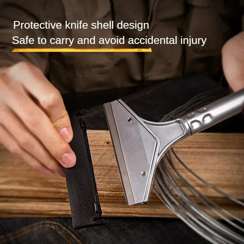 Deli Portable Cleaning Knife Cleaning Shovel Cutter Glass Floor Tiles Scraper Blade Seam Removal Household Kitchen Hand Tool