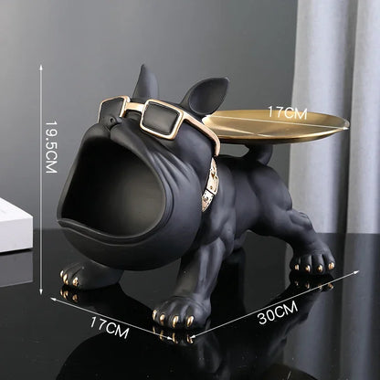 Home Decor Bulldog Figurine Dog Statue Storage Box Animal Ornament Resin Craft Art Sculpture Figurine Home Puppy Sculpture