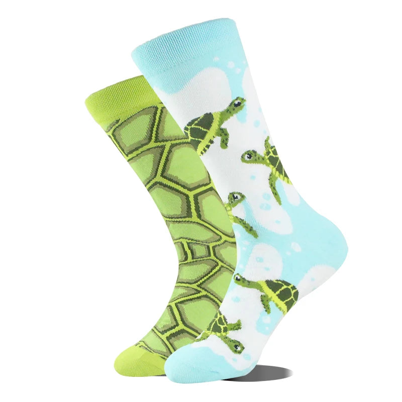 AB Happy Cotton Funny Socks Men Beer Panda Duck Crazy Design Sokken Unisex Novelty Plant Piano Crew Skateboard Calcetines Hombre