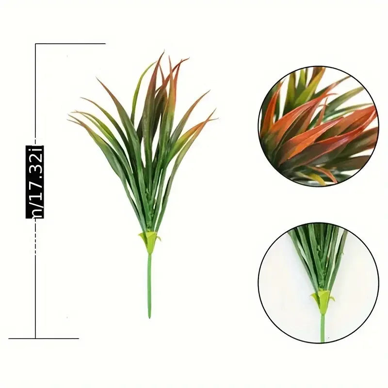 1/4 pieces, UV resistant outdoor artificial plants - tall grass, tropical flowers and shrubs - perfect for year-round and indoor