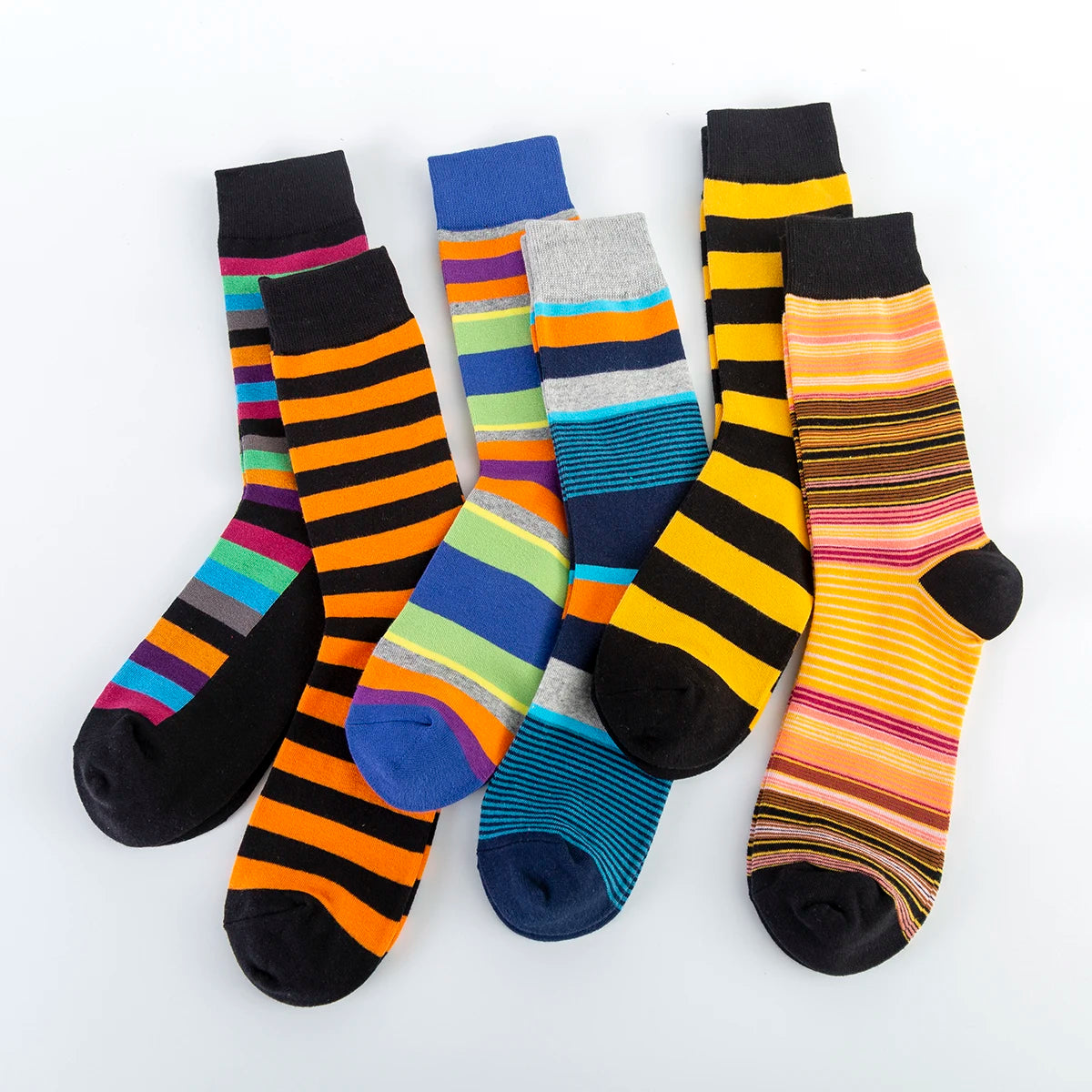 5-6 Pairs New High Quality Combed Cotton Men Socks Women Happy Fashion Novelty Skateboard Crew Casual Funny Socks for Men
