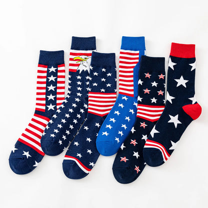 5-6 Pairs New High Quality Combed Cotton Men Socks Women Happy Fashion Novelty Skateboard Crew Casual Funny Socks for Men