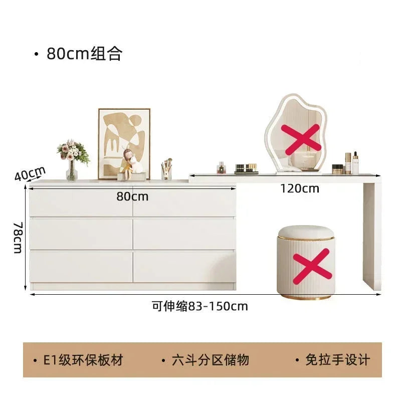 Luxury Dressing Table Drawer White Makeup Mirror Corner Desk Dresser Table Cabinet Organizers Storage Penteadeira Home Furniture