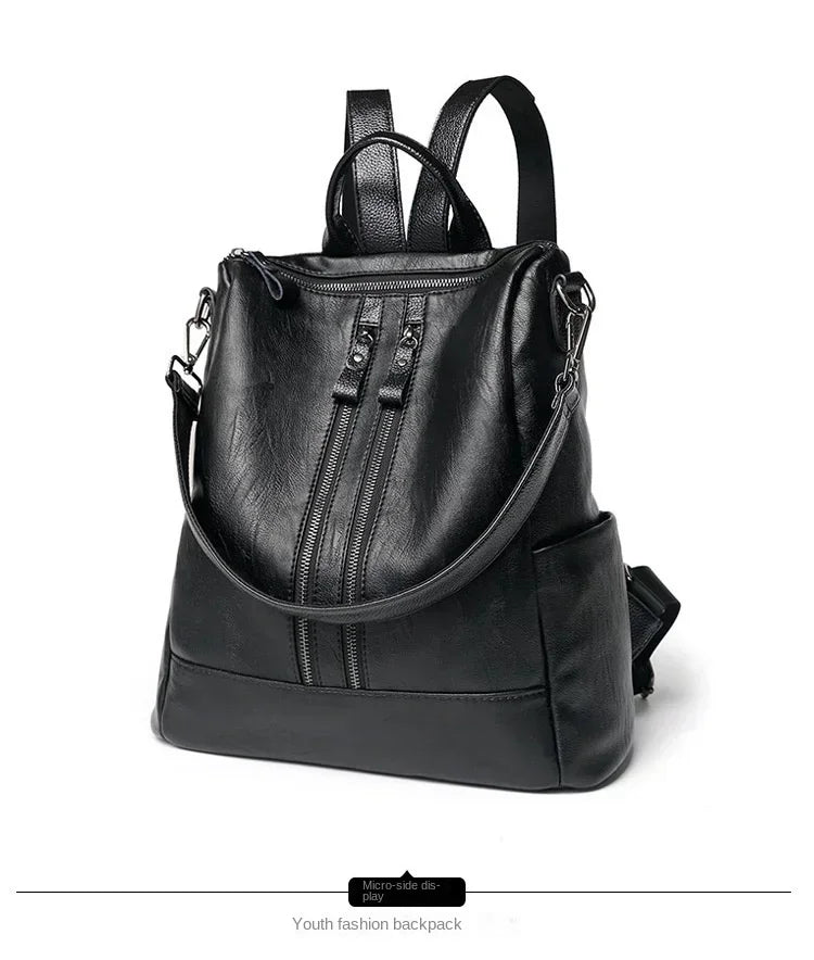 1/3Pcs Genuine Leather Backpack Women's Travel Bag Fashion Women's Fashion Bag Tide Casual Fashion Soft Leather Shoulder Bag