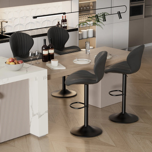 Living Room Chairs  2 Pcs Set Dining Chair Backrest Bar Stools Luxury Modern Soft Bag Stool Adjustable Height Rotating Kitchen Home Furniture