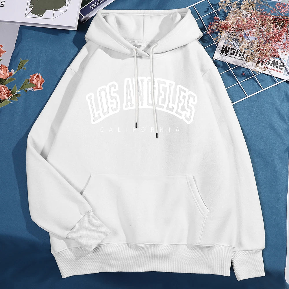 Los Angeles California City Hoody Men Women Creativity Crewneck Clothing Fashion Pullover Hoody Autumn Fleece Warm Streetwear