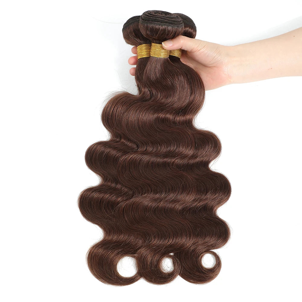 Hot Sale #4 Brown Body Wave Bundles 1/3/4 Brazilian Human Hair Weave Bundles Hair Extension Tissage Human Hair Bundles Remy Hair
