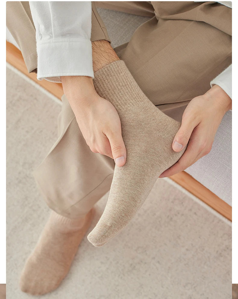 5/10 Pairs 95% Combed Cotton Socks Men Business Dress Long Socks Soft Breathable Spring Summer Colorful Sock For Man 5Pairs/Lot