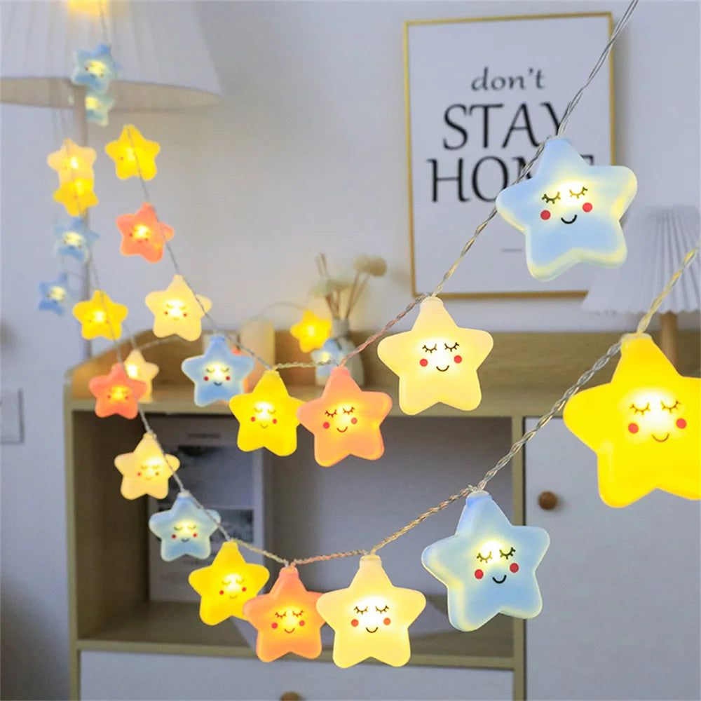 20LEDs Cloud/Star Light String,10Ft USB Waterproof Night Lights Atmosphere Lighting for Camping Birthday Party Summer Home Decor