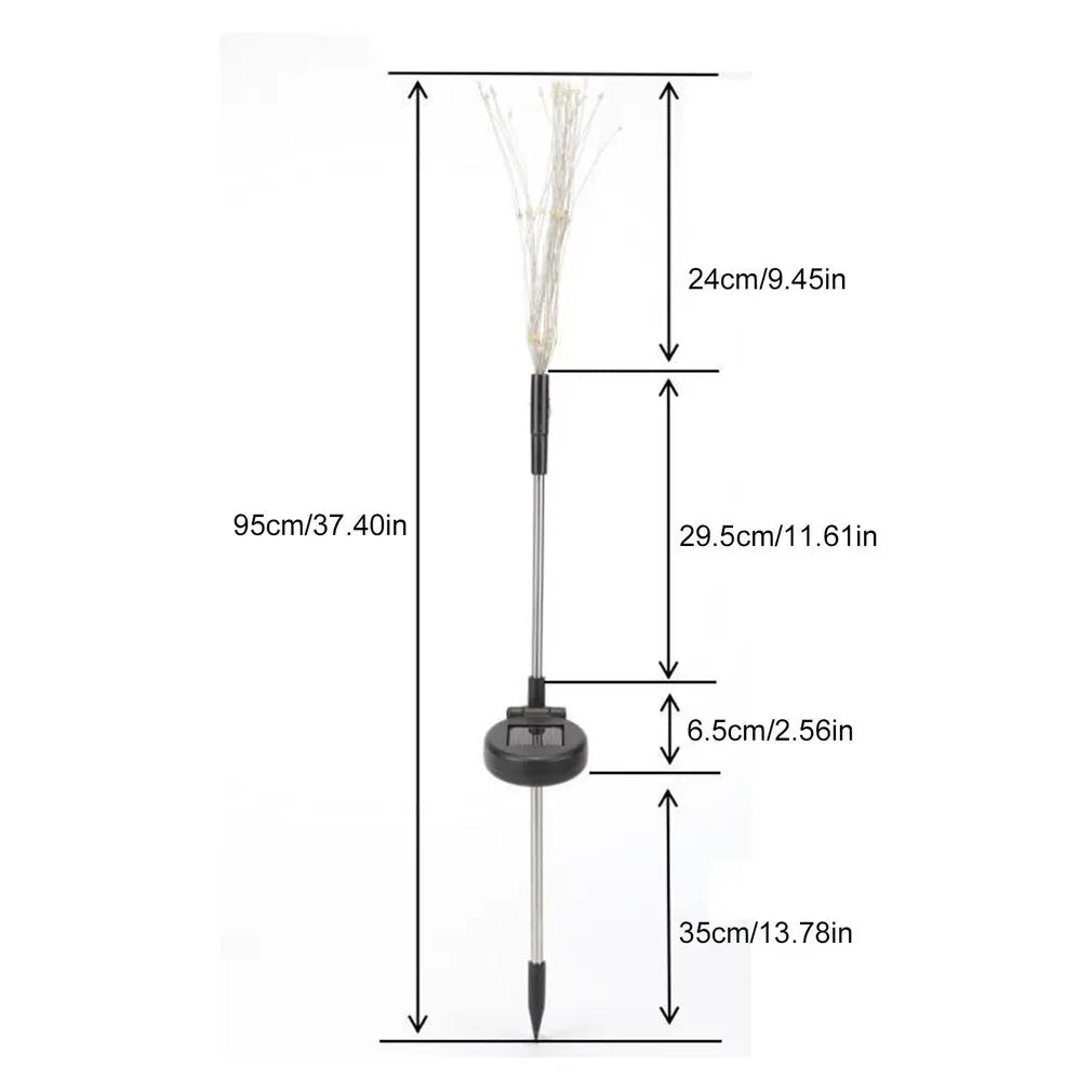 1pc Solar Fireworks Lamp Outdoor Grass Globe Dandelion Flash String Fairy lights 90LEDs -420LEDs For Garden Lawn Holiday Light