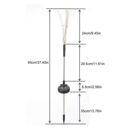 1pc Solar Fireworks Lamp Outdoor Grass Globe Dandelion Flash String Fairy lights 90LEDs -420LEDs For Garden Lawn Holiday Light