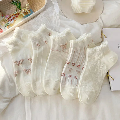 5 Pairs Funny Cow Print Socks Cute Fashion Cartoon Low Cut Ankle Socks For Women And Men