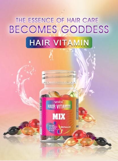 30Pcs Anti Hair Loss Hair Vitamin Capsule Oil Keratin Complex Oil Smooth Silky Hair Serum Hair Mask Repair Frizz Damaged Sevich