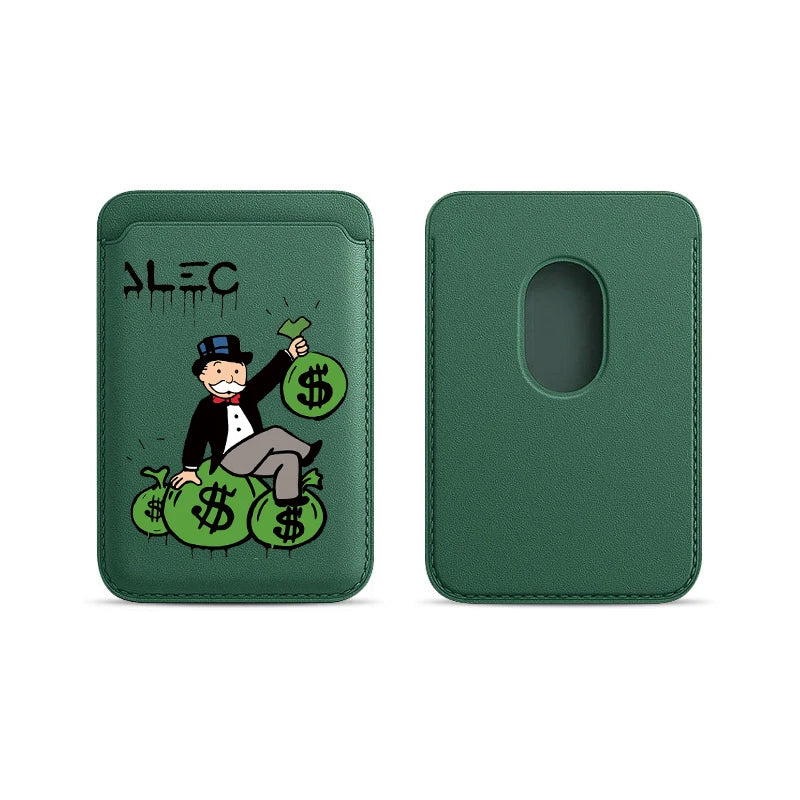 Upgrade Magnetic White PU Leather Wallet Case For MagSafe iPhone13 14 12 11 Luxury Dollar MonopolyS Card Bag Holder Cover Off