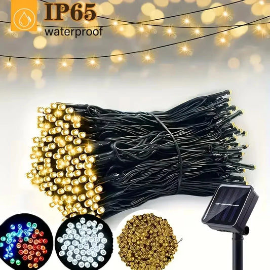 Solar LED String Lights Waterproof with 8 Lighting Modes Twinkling Solar Powered Fairy Lights for Outdoor Christmas Decoration