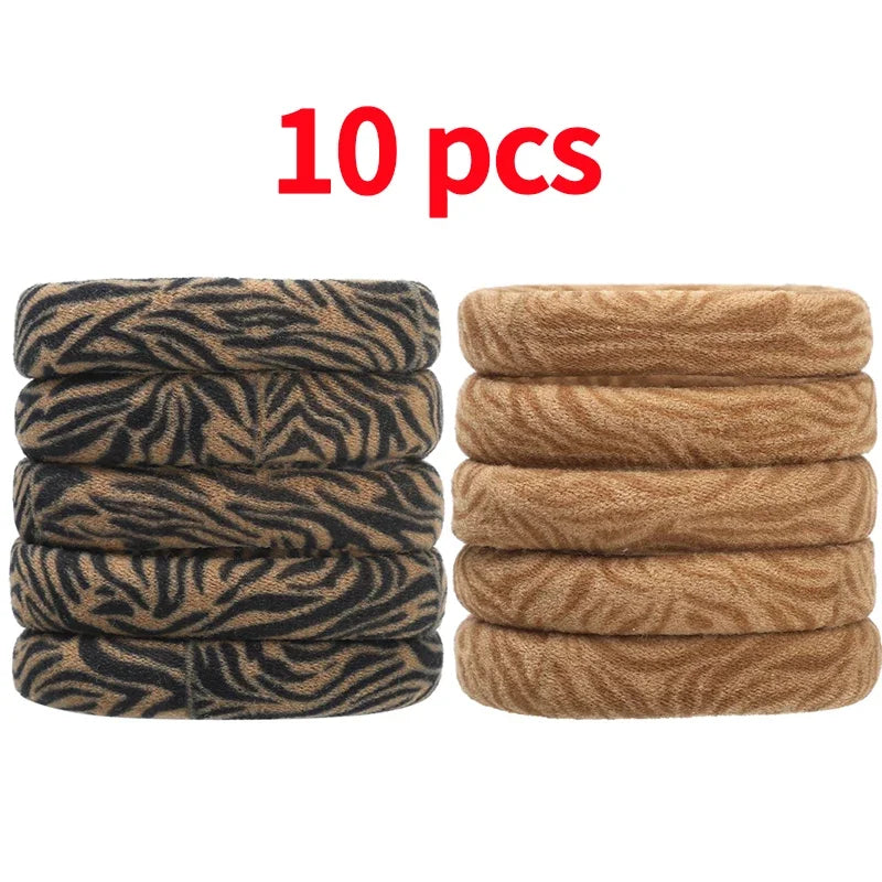 5-100Pcs High Elastic Leopard Print Hair Rope Women Fashion Pony Tails Holders Girls Towel Hair Ties Hairs Accessories Headwear