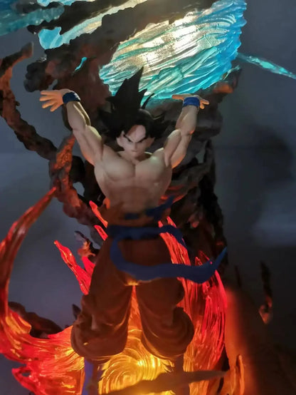 New 23cm Dragon Ball Anime Figure Son Goku Super Genki Bomb Luminous Figures Dbz Gk Figurine Pvc Statue Model Collectible Gifts