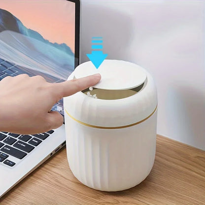 Mini Desktop Trash Can with Lid Garbage Waste Bin Organizer Bedroom Office Desk Storage Box Made Durable Plastic Home Supplies