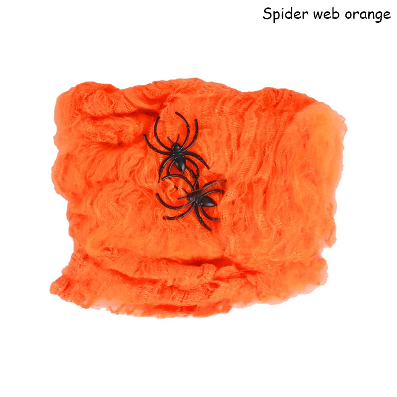 Halloween Decorations Artificial Spider Web Stretchy Cobweb Scary Party Halloween Decoration for Bar Haunted House Scene Props