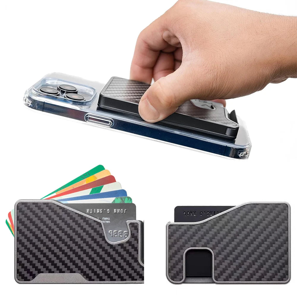 Magnetic Wallet with RFID Blocking, for MagSafe Wallet with Card Holder, Heavy Duty Magnetic Phone Wallet
