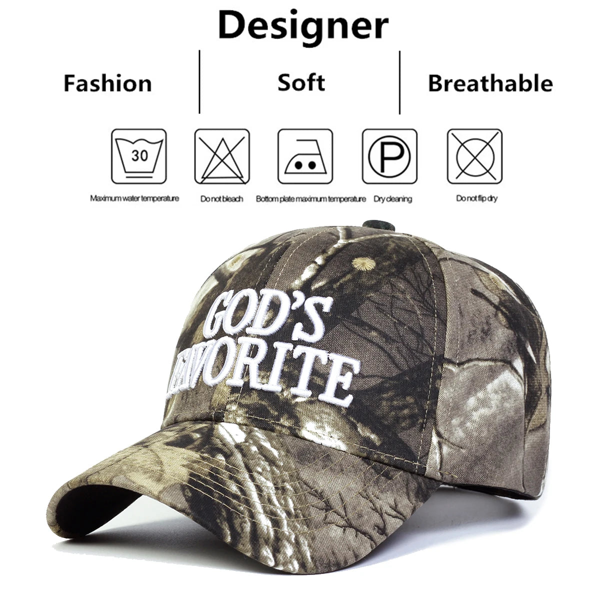 Unisex GOD'S FAVORITE Letter Embroidery Baseball Caps Outdoor Adjustable Spring and Autumn Casual Sunscreen Hat