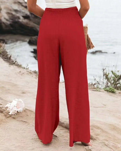 Casual pants, casual style, drawstring, distressed mid waist