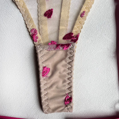 Ellolace Sensual Lingerie Open Bra Kit Push Up Uncensored Fancy Exotic Sets Heart-Shaped Embroidery Fairy Beautiful Underwear