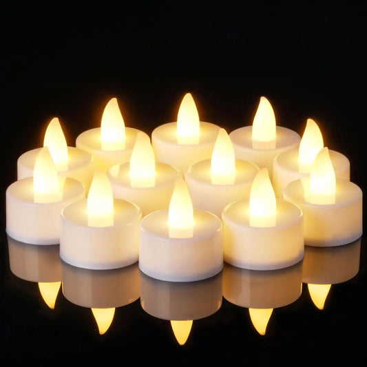 6-96Pcs Flameless LED Candle Creative wishing Led Tea Light Warm White Flameless Candle Halloween Christmas Decor Candle Light