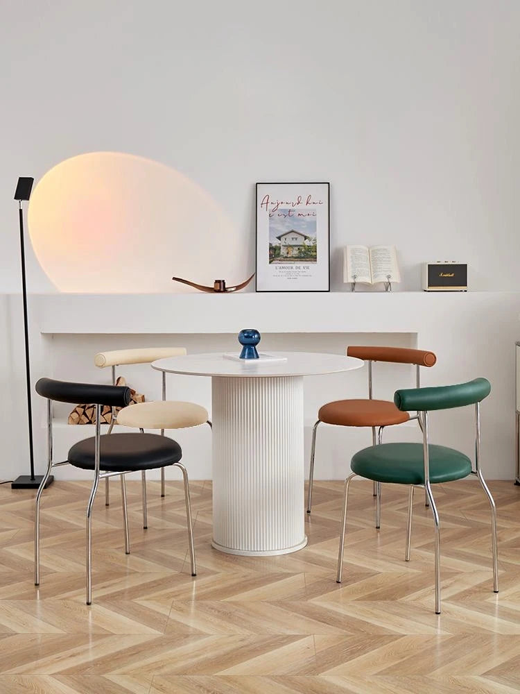Cream Style Light Luxury Dining Chair Ins Medieval Home Modern Cafe Chair Vintage Nordic Backrest Chair Bedroom Makeup Chair