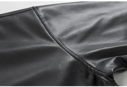 Mauroicardi Spring Autumn Cool Luxury Short Black Soft Light Pu Leather Jacket Men Zipper Casual Mens Jackets and Coats Fashion
