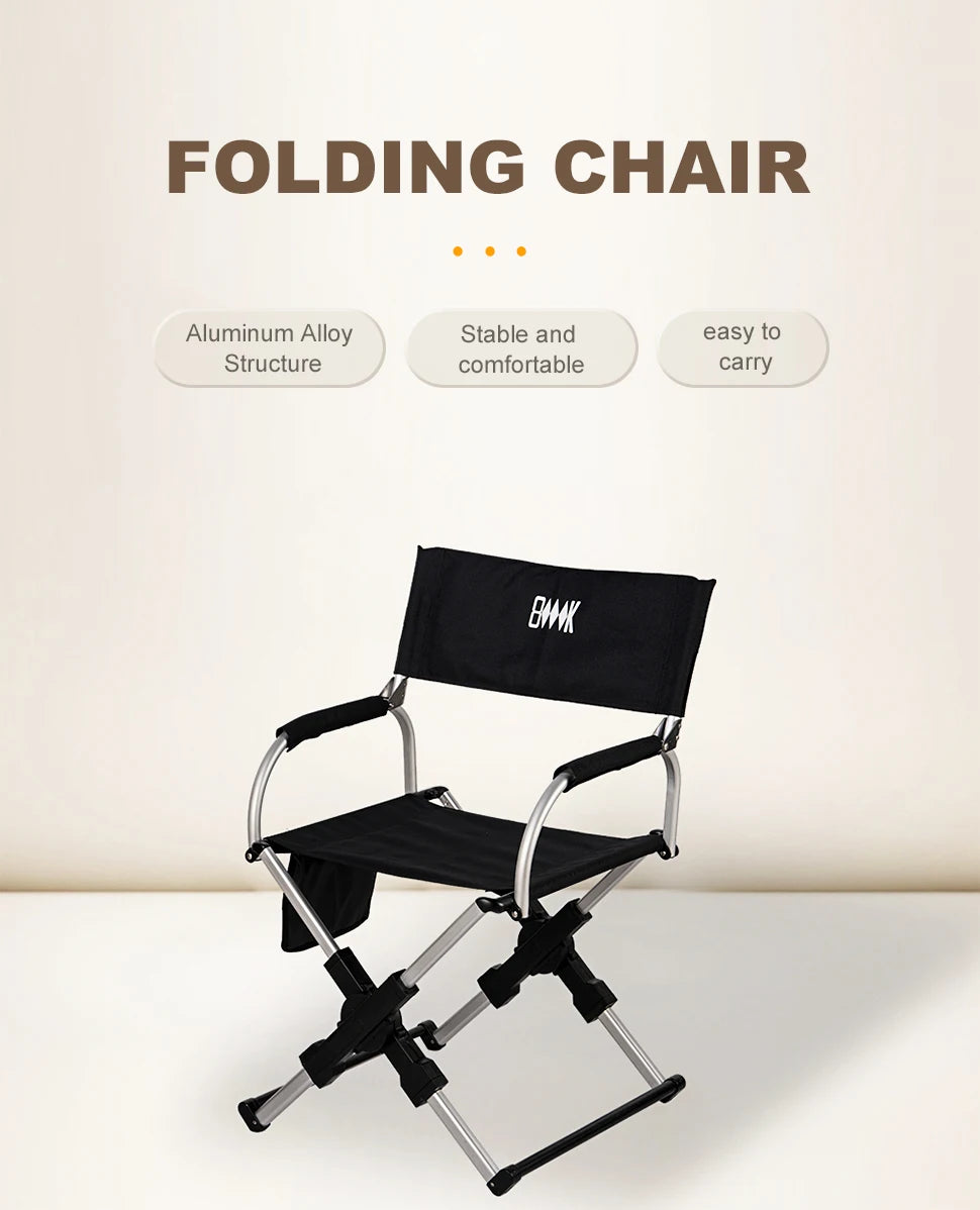 Outdoor Foldable Director's Chair Camping Beach Fishing Chair Aluminum Alloy Travel Hiking Picnic Seat Travel Furniture