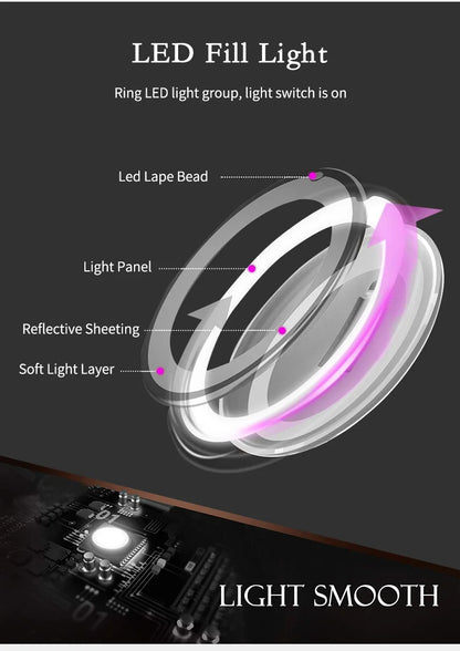 Flexible Gooseneck Makeup Mirror with LED Light 10X Magnifying Mirror Suction Cup Bright Diffused Light and 360 Degree Swivel