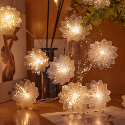 2/3M LED Fiber Optic Fairy Light Battery Powered Garland Holiday Wedding Party Birthday Decor Artificial Flowers String Lights