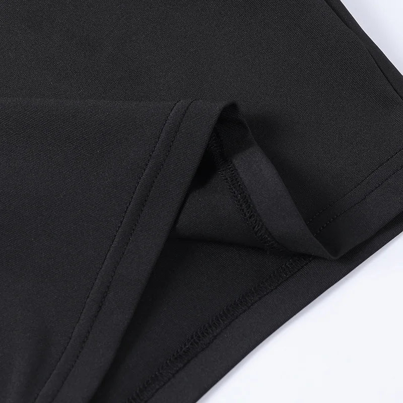 European and American Spring/Summer Round Neck Long Short sleeved 3/4 Shorts Two piece Women's Fashion Sports Versatile Set