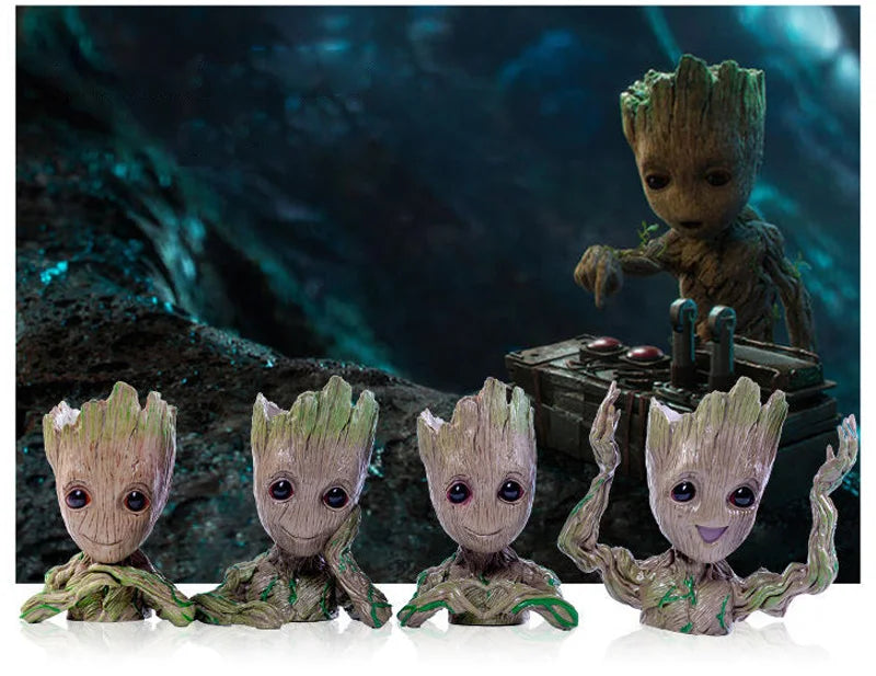 Modern Vases For Flowers Pot Groot Garden Pots Planters Anime Figurines Home Decoration Accessories Office Storage Pen Case