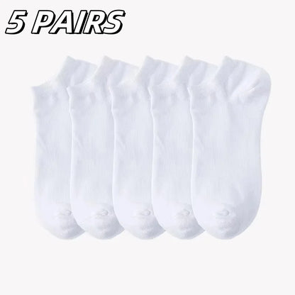 10 Pairs Women/Men Boat Socks Invisible Low Cut Silicone Non-slip Summer No-show Ankle Socks Solid Color Casual Breathable