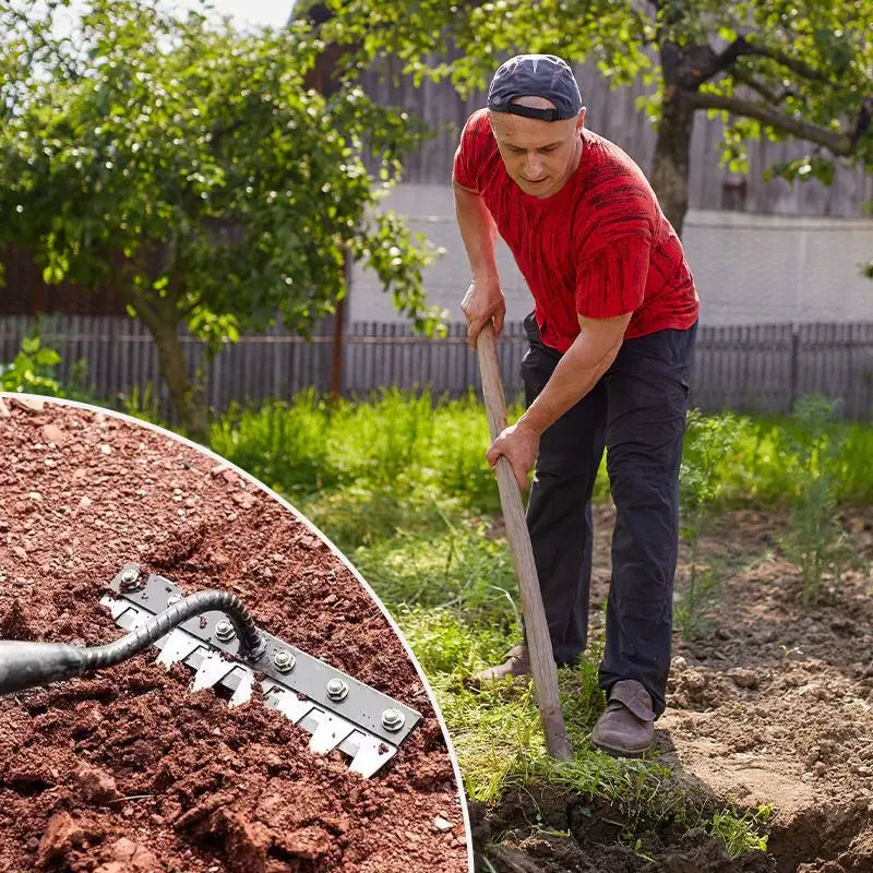 5/6/7/8 Teeth Agricultural Rake Soil Loosening Weeding Tool Manganese Steel Garden Weeding Rake Multi-use Agricultural Straw Hoe
