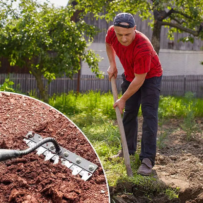 5/6/7/8 Teeth Agricultural Rake Soil Loosening Weeding Tool Manganese Steel Garden Weeding Rake Multi-use Agricultural Straw Hoe