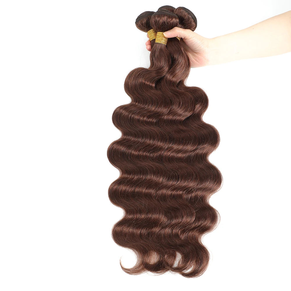Hot Sale #4 Brown Body Wave Bundles 1/3/4 Brazilian Human Hair Weave Bundles Hair Extension Tissage Human Hair Bundles Remy Hair