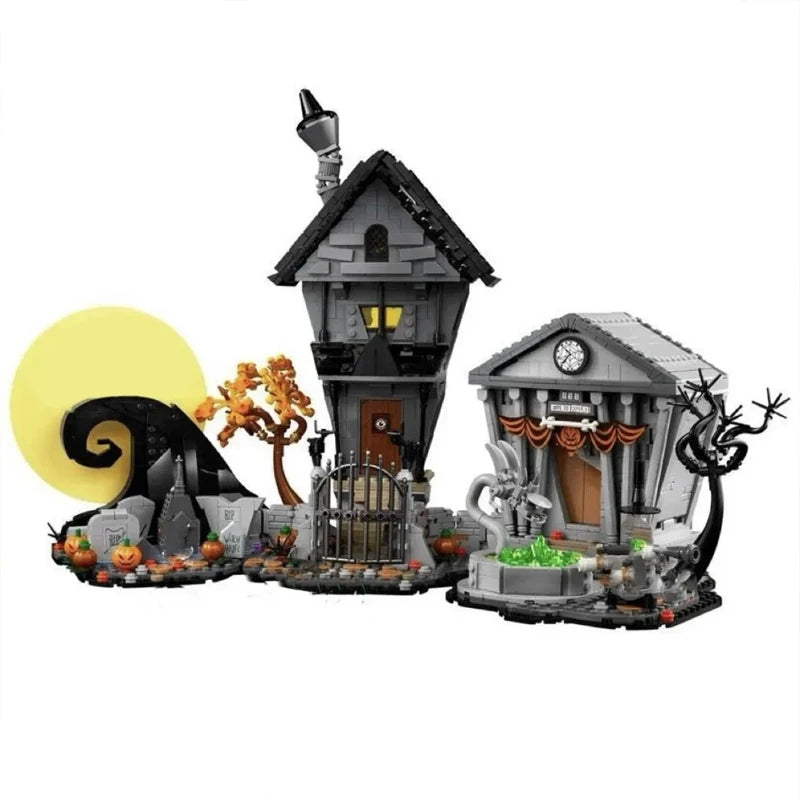 No box 21351 The Nightmare Before Christmas Model Building Blocks Hut Diy Bricks Toy Christmas Halloween Home Decoration Gifts
