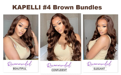 Hot Sale #4 Brown Body Wave Bundles 1/3/4 Brazilian Human Hair Weave Bundles Hair Extension Tissage Human Hair Bundles Remy Hair