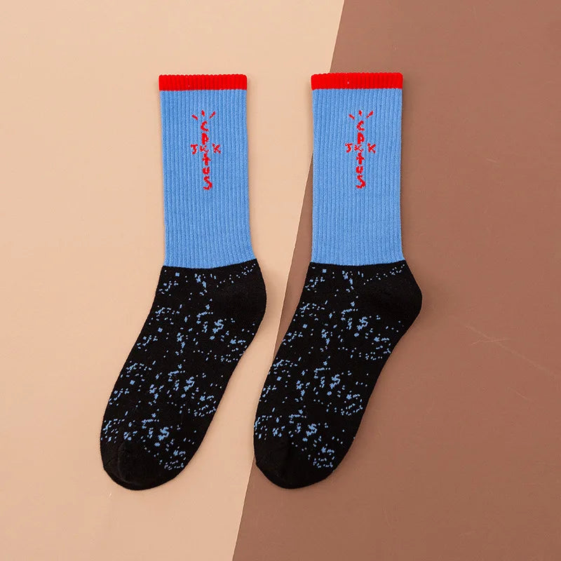 Mid Tube Cotton Socks for Sports Skateboarding with Unique Ghost Face Role-playing Design colour socks