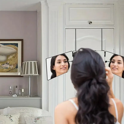 Tri-fold Wall Mounted Makeup Mirror,Portable Styling Mirror for Travel,Bedroom,Bathroom,Diy Haircut Tool Accessories
