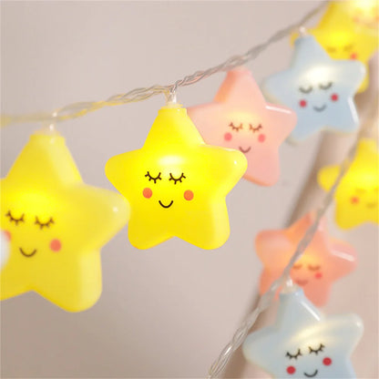 20LEDs Cloud/Star Light String,10Ft USB Waterproof Night Lights Atmosphere Lighting for Camping Birthday Party Summer Home Decor