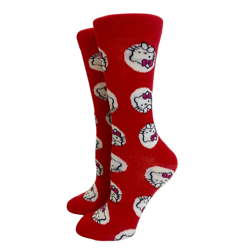 Anime New Fashion Colorful Funny Happy Casual Long Women Socks Dress Harajuku Cute cartoon Cat creative Men Socks Size 35-44