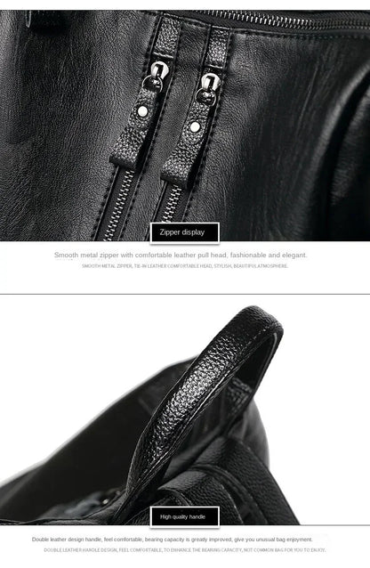 1/3Pcs Genuine Leather Backpack Women's Travel Bag Fashion Women's Fashion Bag Tide Casual Fashion Soft Leather Shoulder Bag