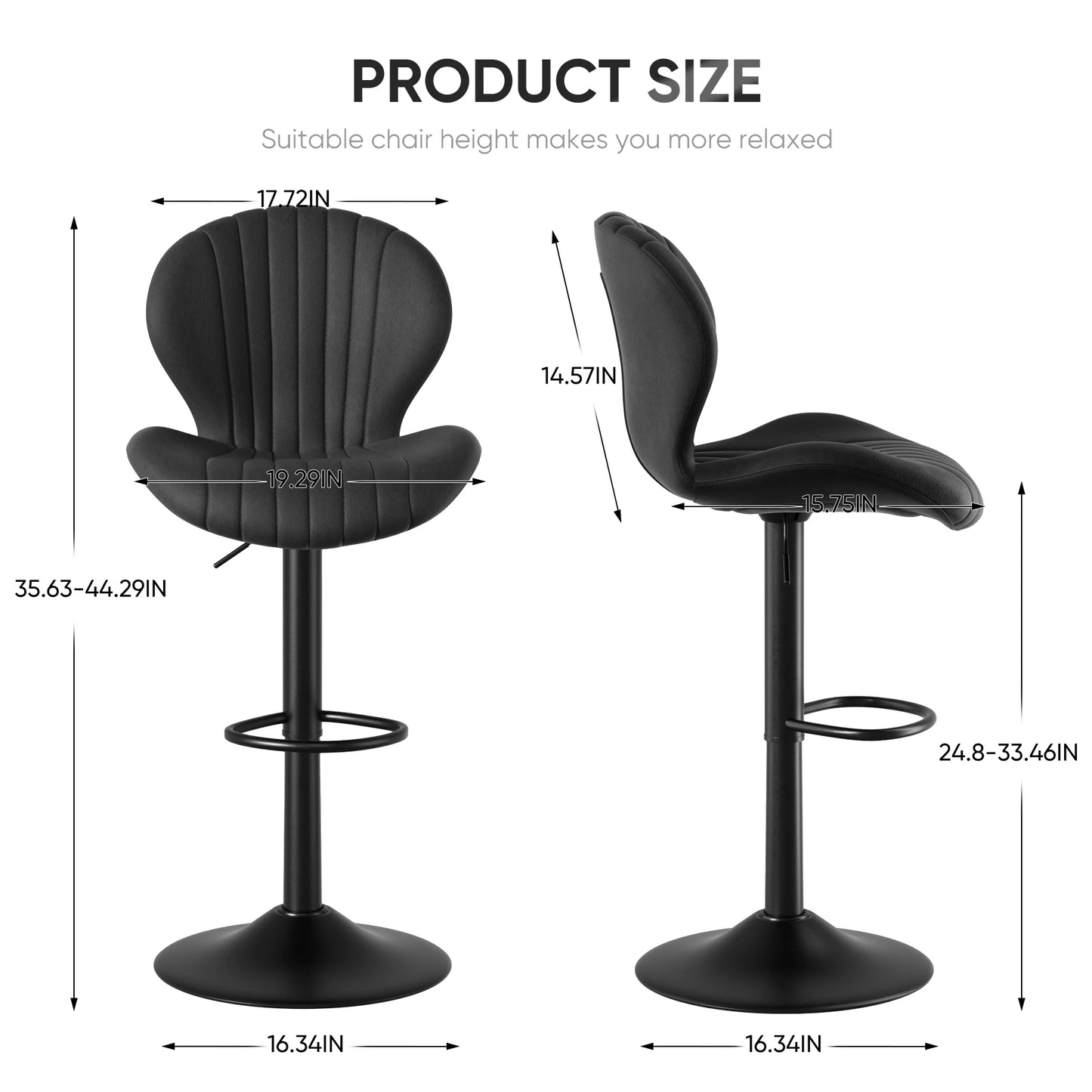 Living Room Chairs  2 Pcs Set Dining Chair Backrest Bar Stools Luxury Modern Soft Bag Stool Adjustable Height Rotating Kitchen Home Furniture
