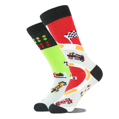 AB Happy Cotton Funny Socks Men Beer Panda Duck Crazy Design Sokken Unisex Novelty Plant Piano Crew Skateboard Calcetines Hombre