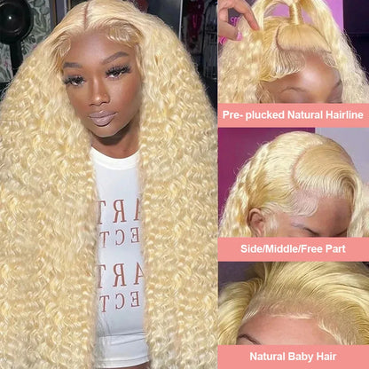 613 HD Lace Frontal Wig 13x4 Deep Loose Wave Transparent Remy Color Front Human Hair Wig 13x6 Blonde Water Curly Human Hair Wig
